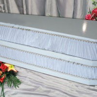 Гроб комбинированный шестигранник  Белый глянец